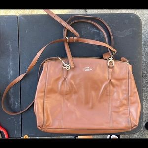 Brown leather COACH bag